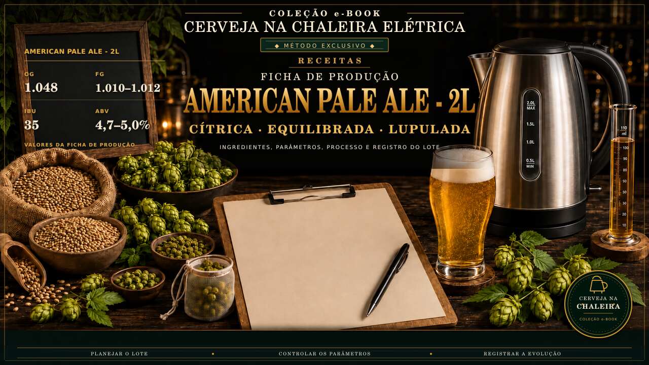 Capa editorial da receita — Ficha de Produção American Pale Ale - 2L