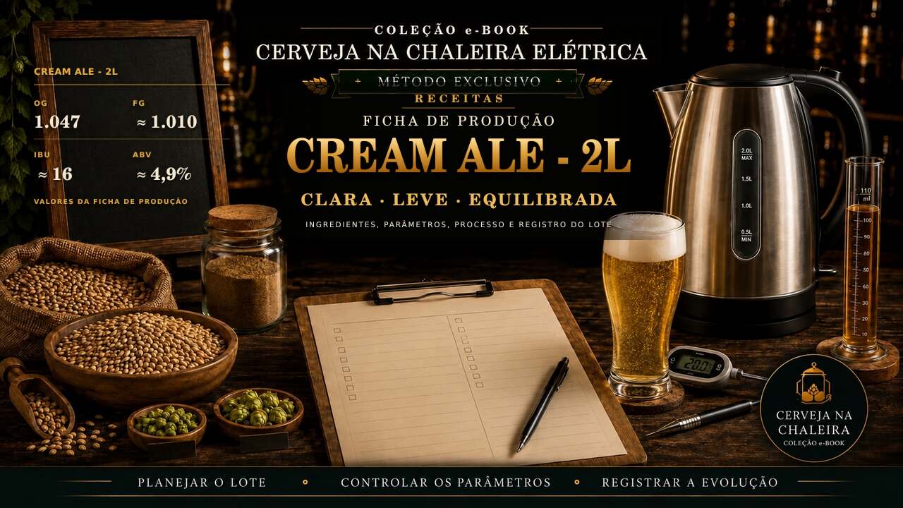 Capa editorial da receita — Ficha de Produção Cream Ale - 2L