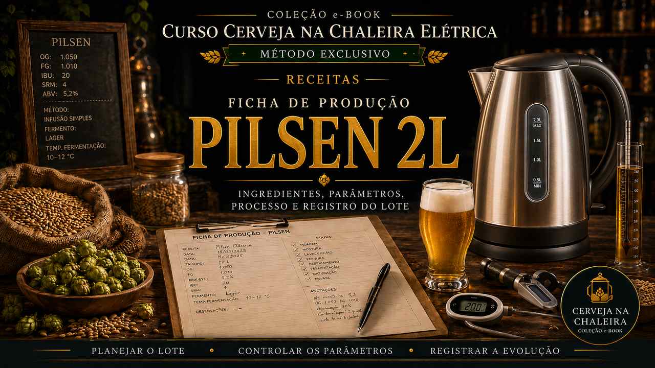 Capa editorial da receita — Ficha de Produção Pilsen 2L