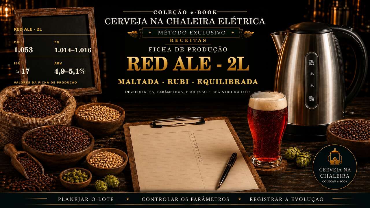 Capa editorial da receita — Ficha de Produção Red Ale - 2L