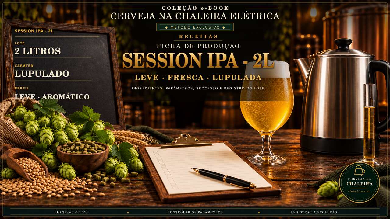 Capa editorial da receita — Ficha de Produção Session IPA - 2L