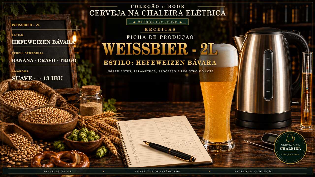 Capa editorial da receita — Ficha de Produção Weissbier - 2L - Estilo: Hefeweizen Bávara